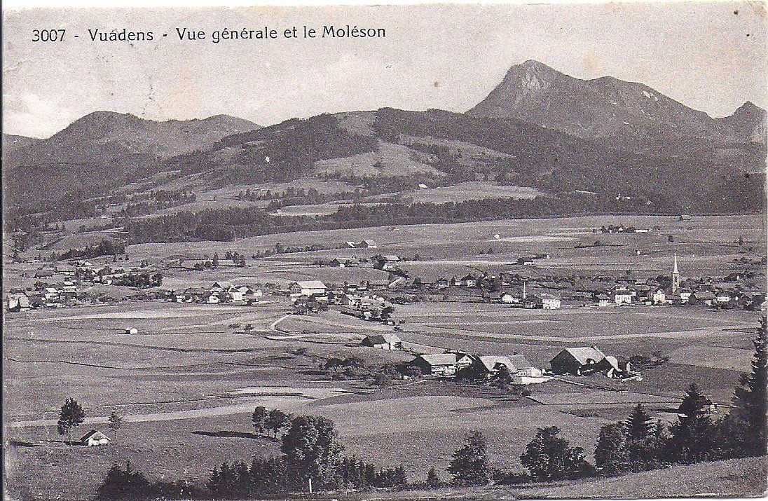 Ansichtskarten: VUADENS, vue générale et le Moléson – Gebraucht aus Les Verrières von Scampi0