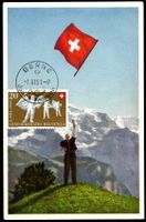 Maximumkarte MK Fahnenschwingen B53 Pro Patria 1951 ET BERNE