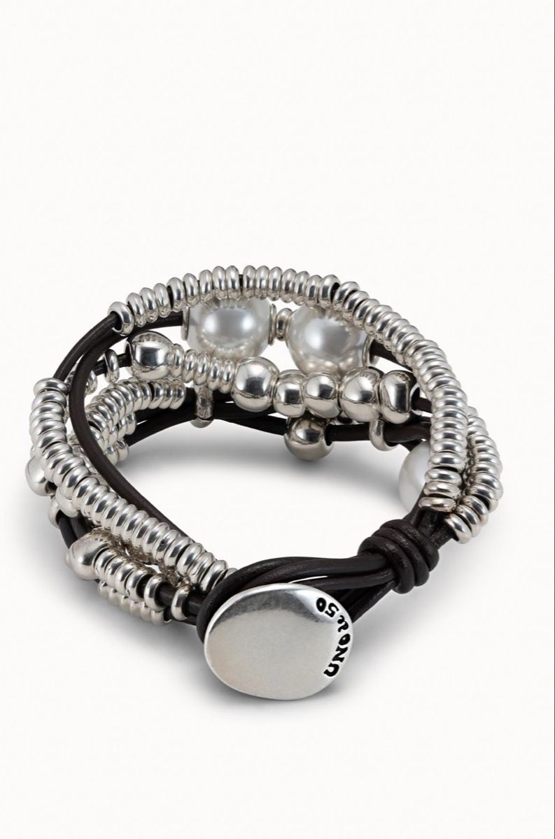 Bracelets: UNO de 50 Armband Leder Silber Perlen – Neuf (Voir description) à Horgen par bho66 1