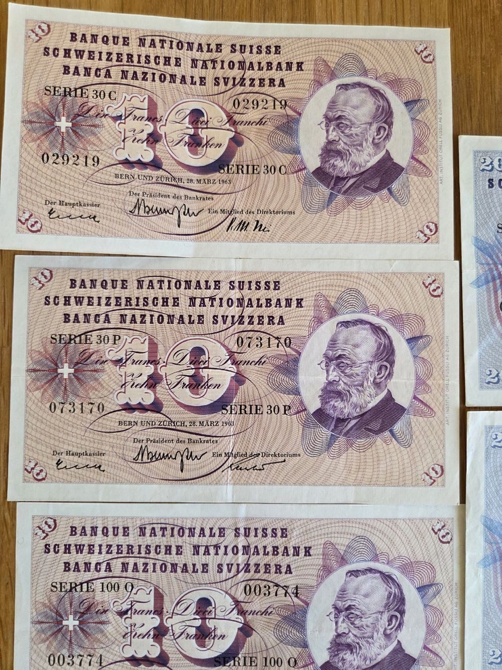 Banknoten: Schweizer Banknoten 10 und 20 Franken Konvolut.. – Gebraucht aus Stans von Ducati16 6