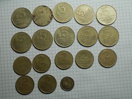 18 Münzen Uruguai ab 1969 div. Werte