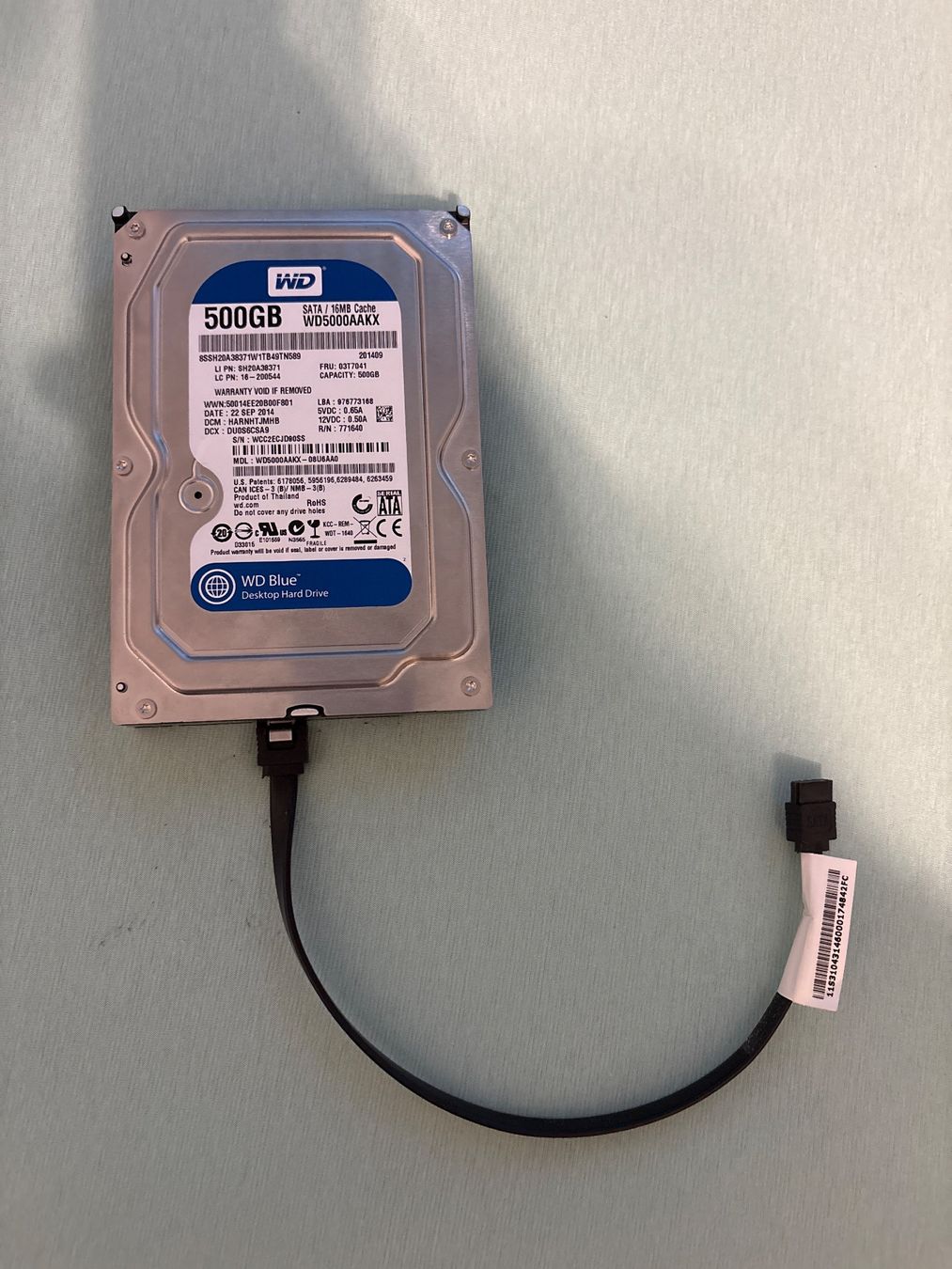 Western Digital Dischi rigidi: WD Blue 500GB HDD mit SATA-Kabel – Usato da Dietikon venduto da Lidija0