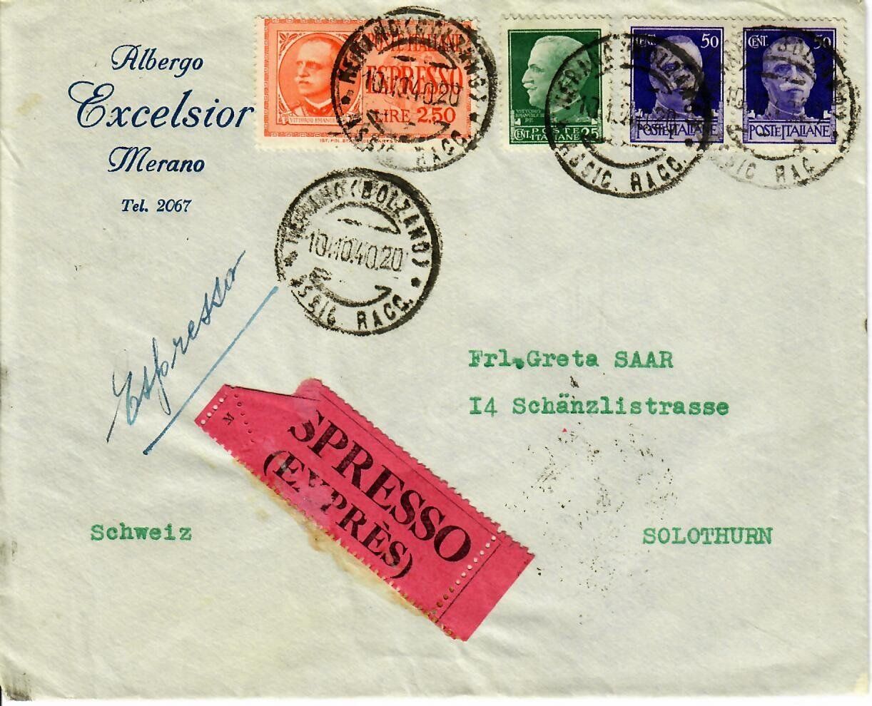 Tutti i francobolli: Express Italien - Solothurn 1940 – Usato da Hochdorf venduto da Ziegel-16