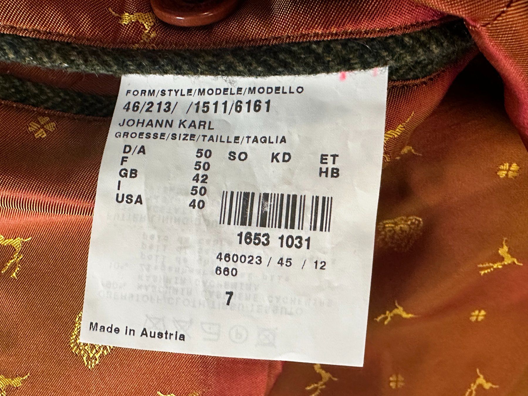 Giacche: Giacca Uomo Habsburg - Vintage – Usato da Lugano venduto da LudovicoSwiss 3