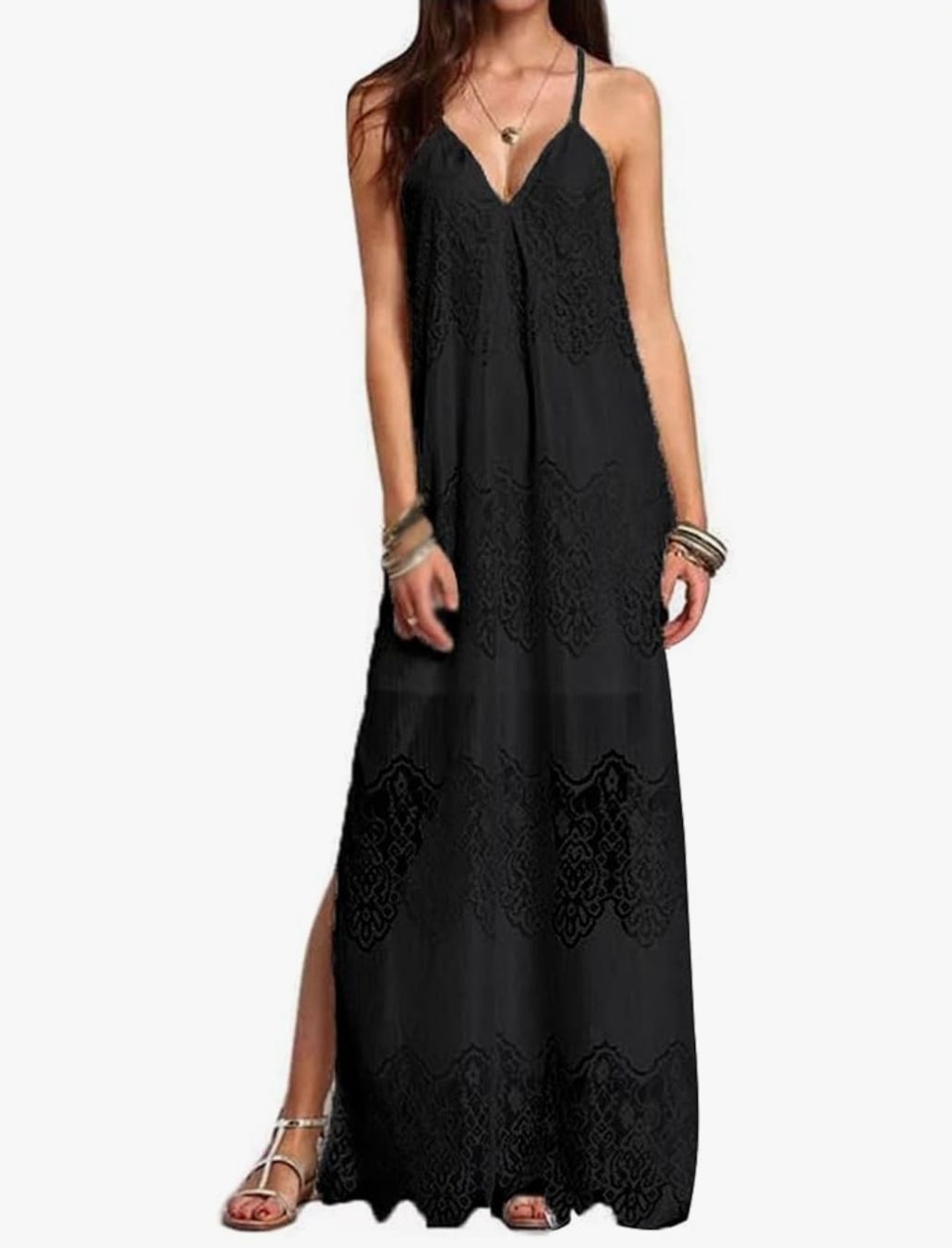 Kleider: bodenlanges Sommerkleid Gr. S (schwarz oder weiss) – Neu und originalverpackt aus Schönengrund von Lotusblume90 4