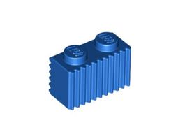 LEGO - 50x Blue Brick Modified 1x2 with Grille - 2877 - NEW
