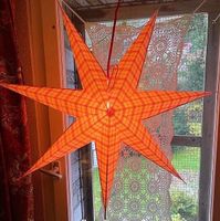 Weihnachtsbeleuchtung Stern Rot Weiss Durchmesser 70 cm.