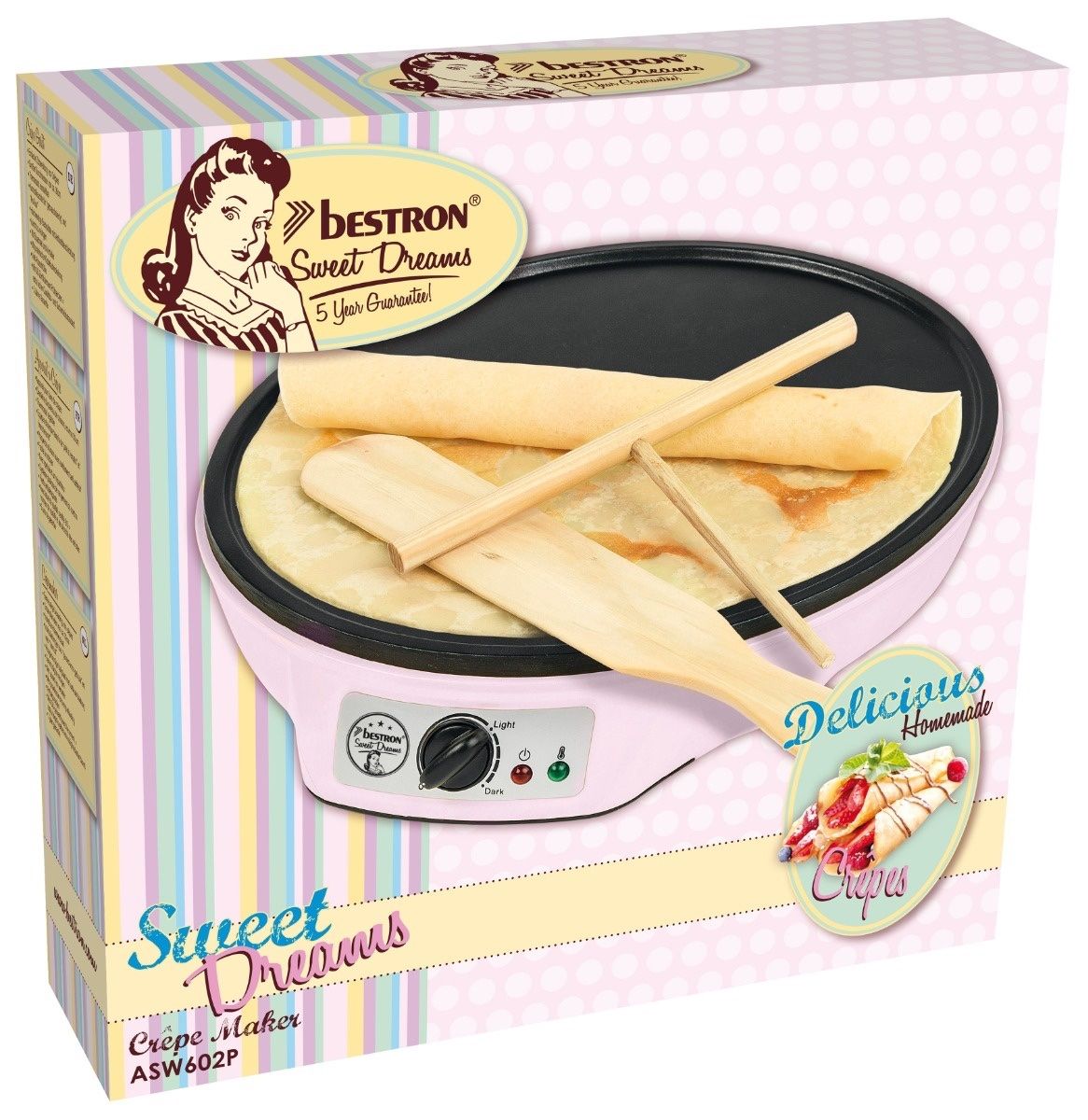Küchengeräte: Crêpemaker, Crêpes-Maschine, Crepe maker, pink – Neu und originalverpackt aus Schaffhausen von Spezialist 7