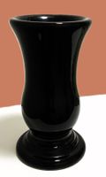 Blumenvase Blumen Vase schwarz glänzend Grabvase standfest
