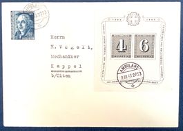 1943 Jubiläums-Block auf Brief nach Kappel bei Olten