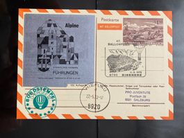 Österreich 1972 Ganzsache 47.Ballonpost Eisenerz D-ERGEE III