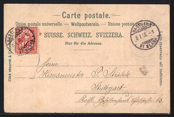 Cartoline postali: Litho Basel, Teilansicht, St. Jacobs-Den – Usato da Berlin venduto da bartko-reher 1