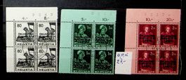 SUISSE SERVICES OMS 3 BLOCS DE 4 OBLITÉRÉS SBK 27.00 /U754