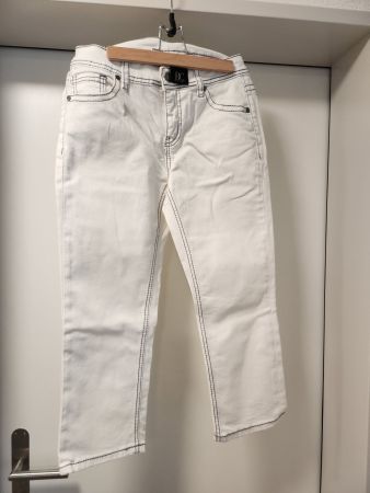 Damen-Capri Jeans Gr. 36/38 weiss