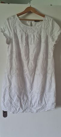Robe blanche Yessica, broderies anglaises -  T.42/44
