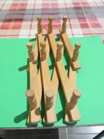 ancien porte-manteaux en bois extensible, à suspendre