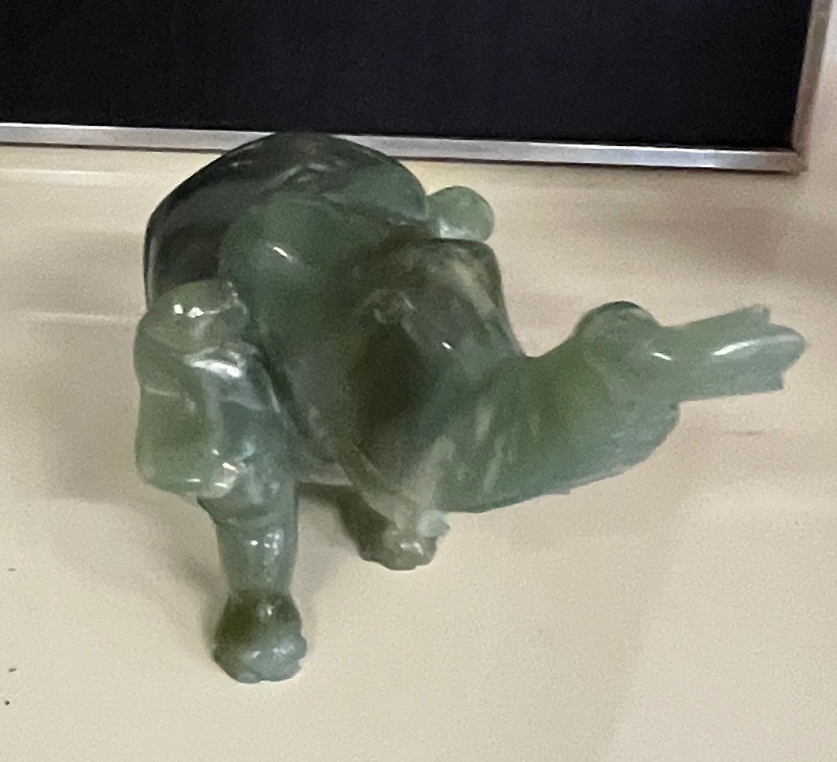 Statuette: Jade Elefant Figur -   Vintage Glücksbringer – Usato da Stetten AG venduto da Brissago25 2