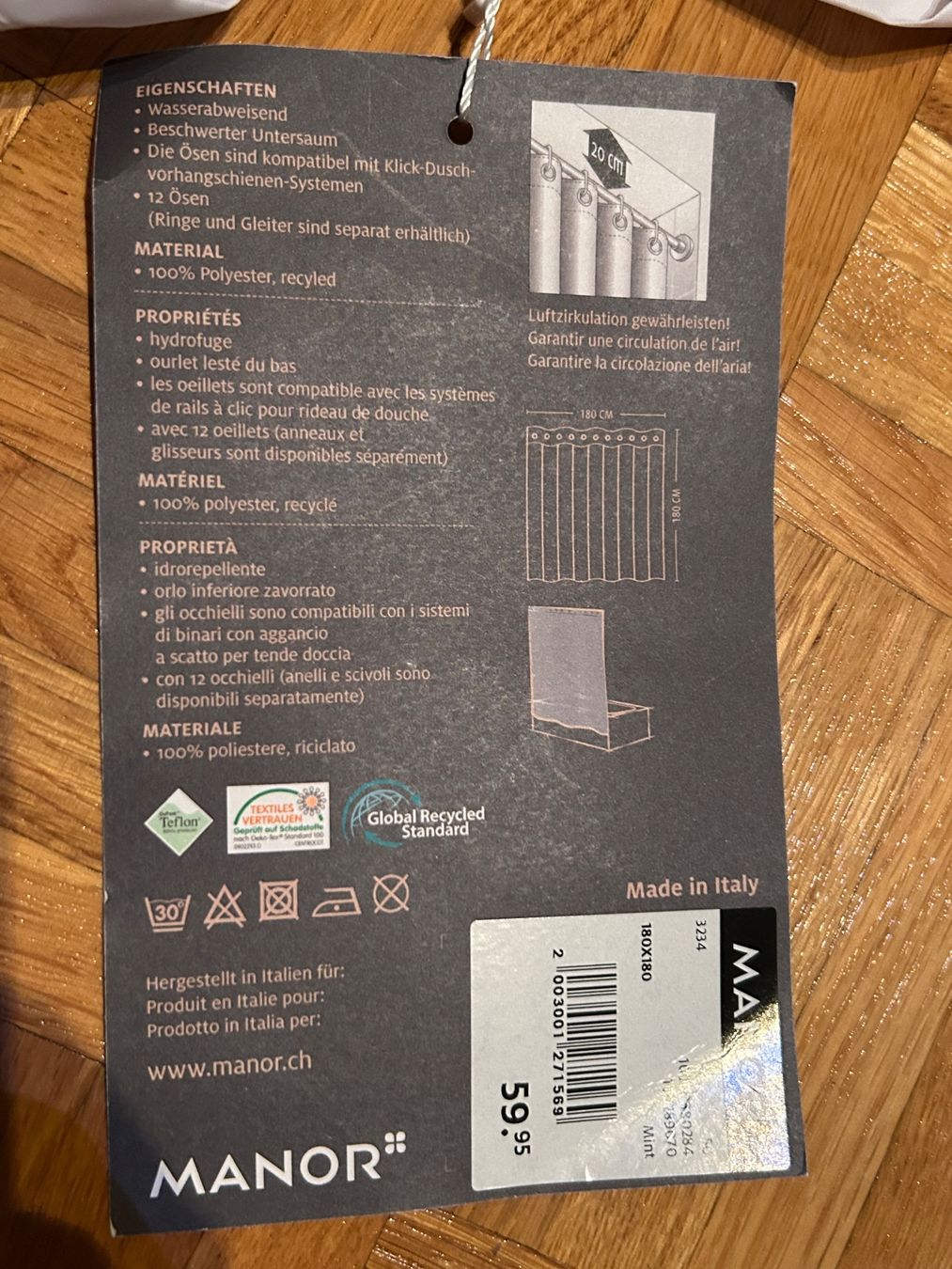 Tende: Duschvorhang 180x180cm Polyester von Manor – Nuovo e nell'imballaggio originale da Genève venduto da sunandwind 4