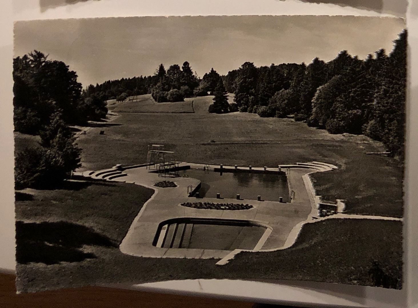Cartoline postali: MACOLIN MAGGLINGEN Schwimmbad modern – Usato da Lufingen venduto da Rac0