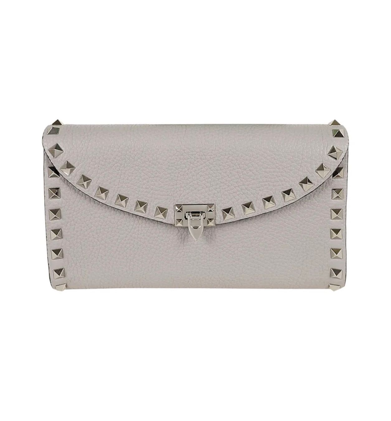 Valentino Borse da donna: Valentino Garavani Wallet With Strap Rockstud Dove Grey – Nuovo e nell'imballaggio originale da Frauenfeld venduto da Vanityroom 1