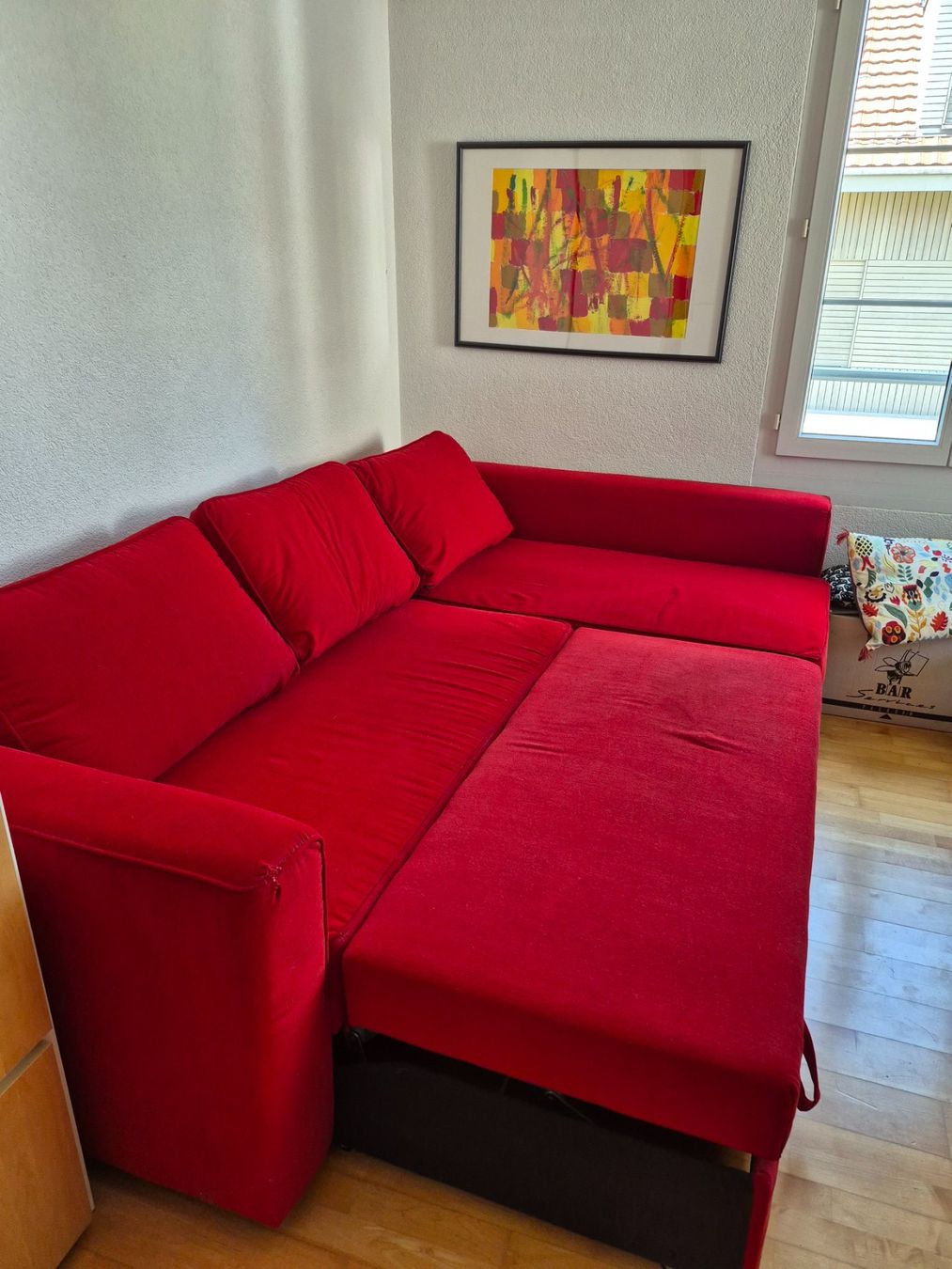Ikea Divani: Gemütliches rotes Ecksofa mit Schlaffunktion – Usato da Bonstetten venduto da trinilou 1