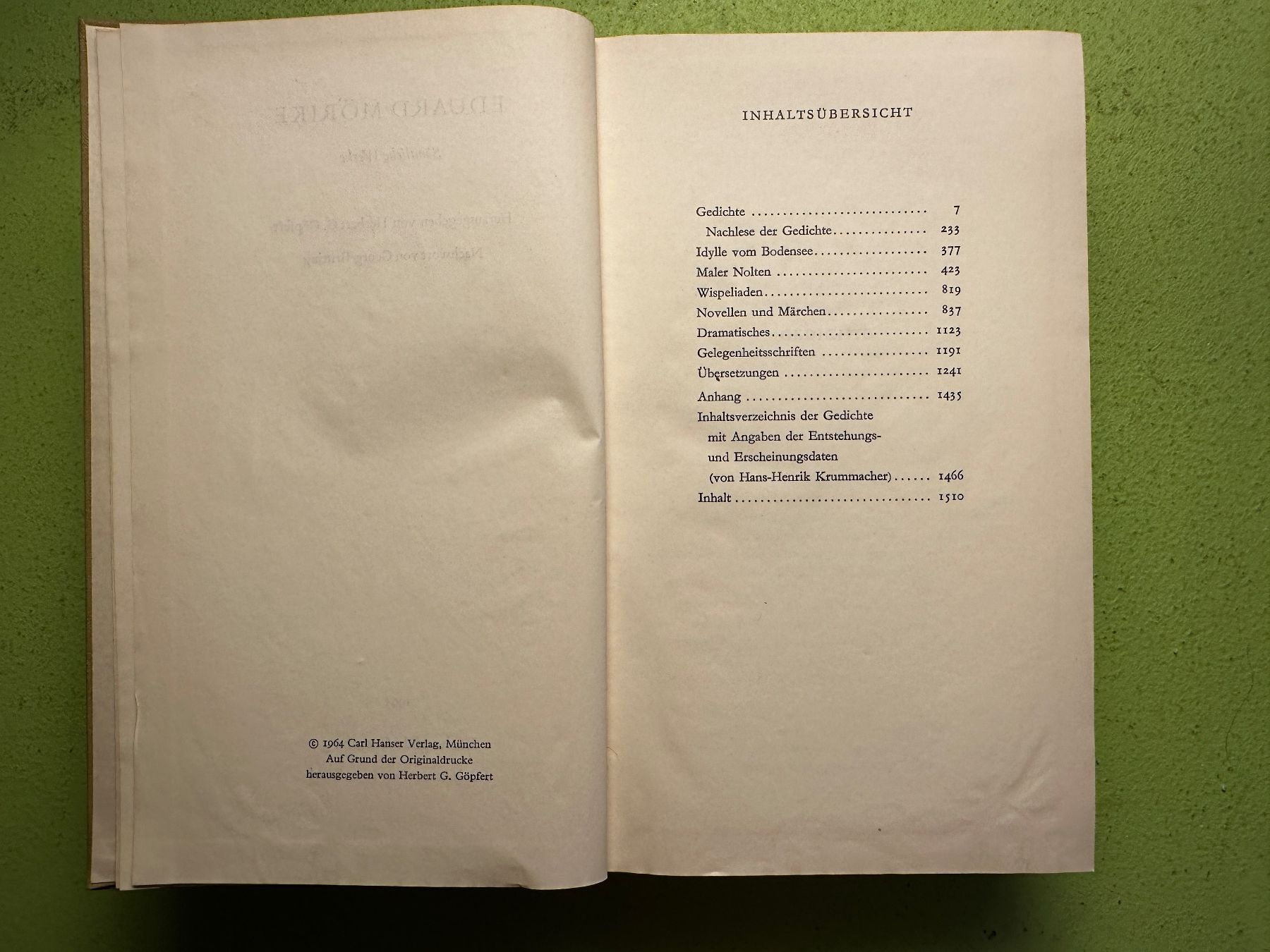Libri: Eduard Mörike: Sämtliche Werke – Usato da Zürich venduto da allp 3