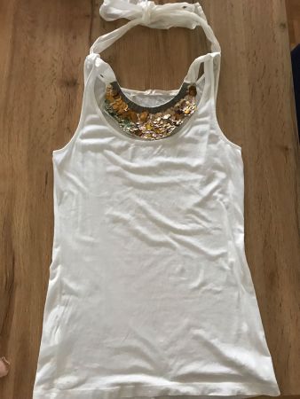 Top-Schuhmacher, weiss mit Hals Schmuck, Gr.S