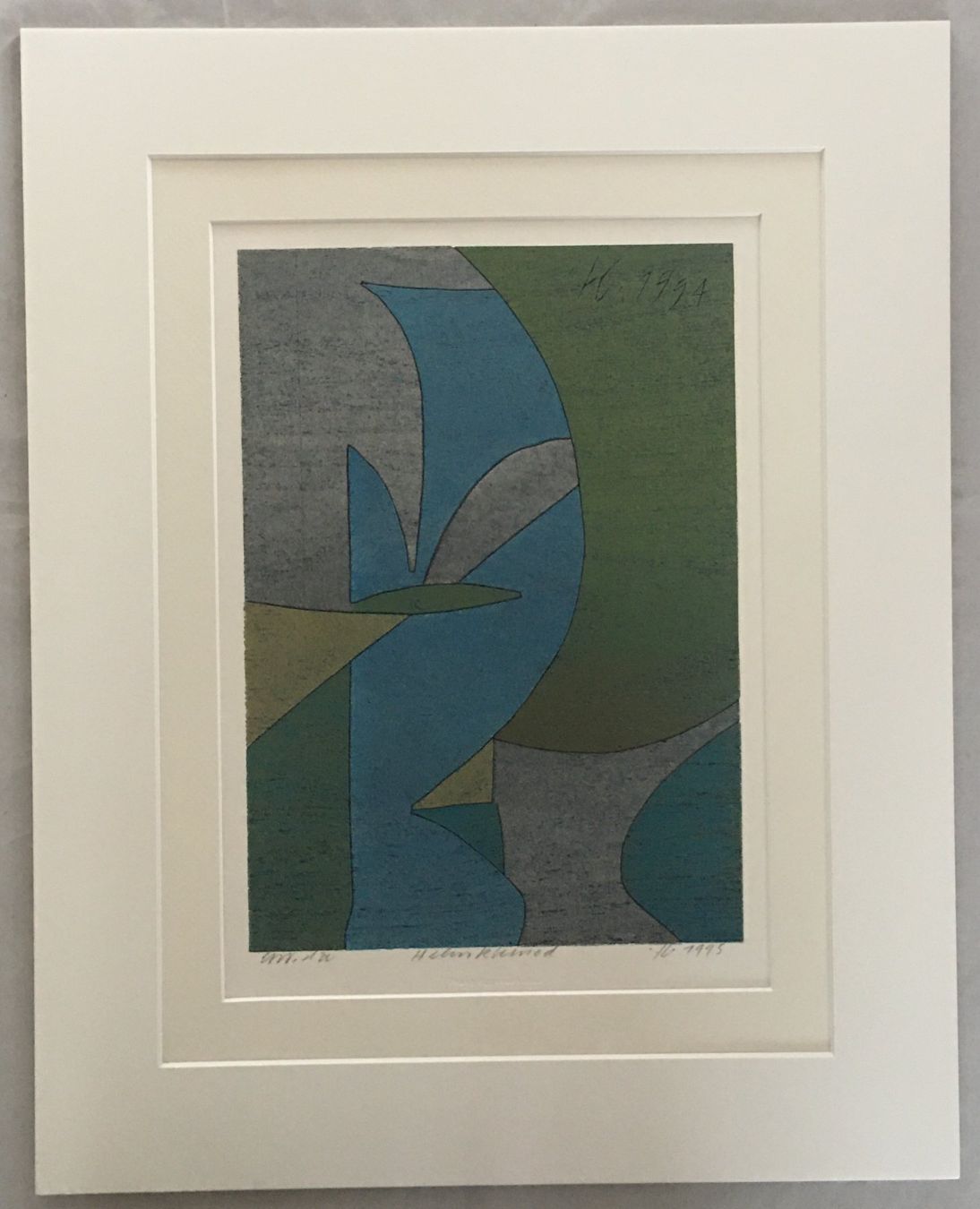Xilografie: Franz Eggenschwiler    "Helmkleinod"     Farbholzschnitt – Usato da Nennigkofen venduto da juhit