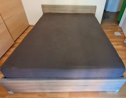 Futtonbett Cholet 160 x 200 Eichenfournier , grau-schwarz
