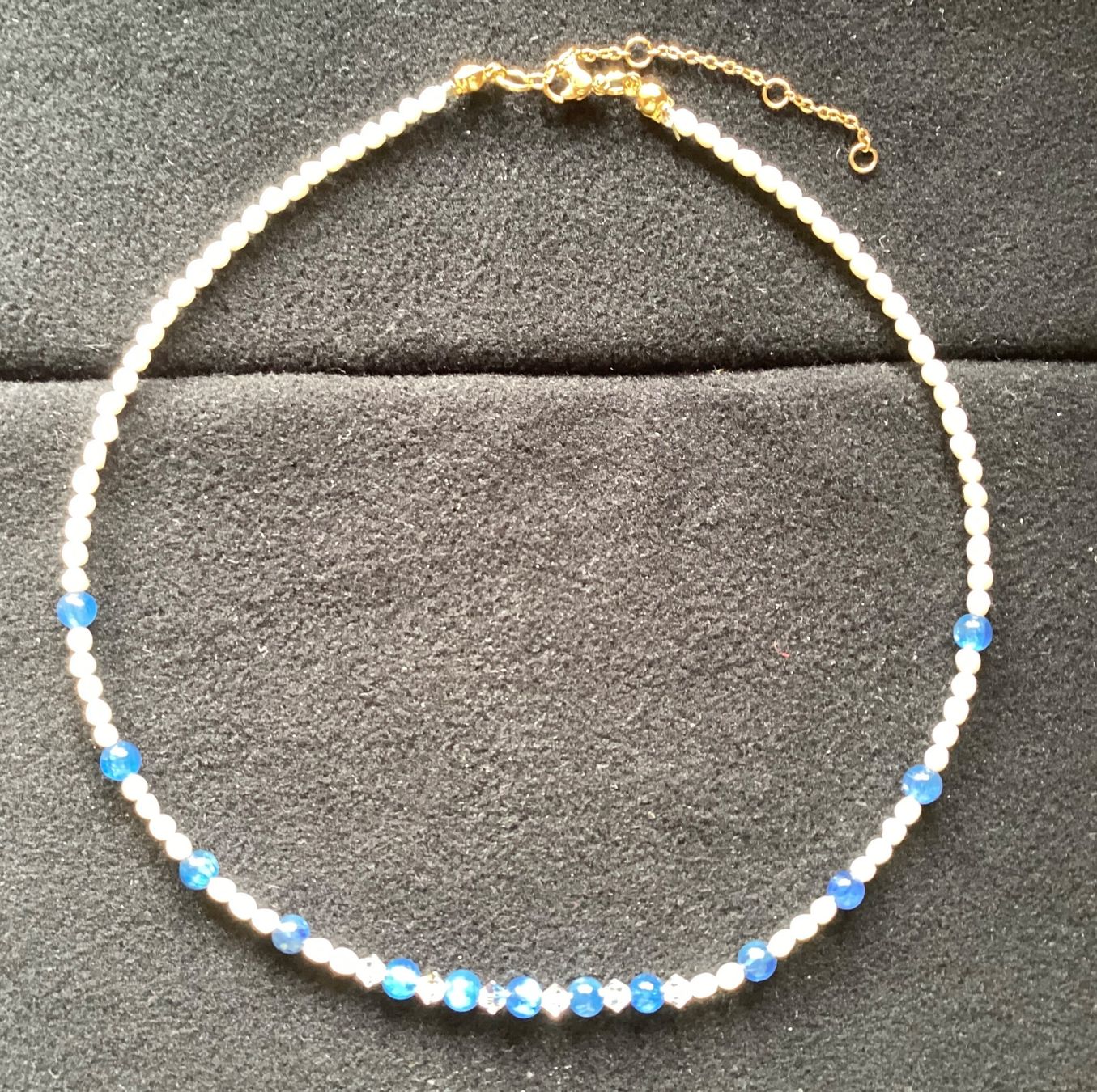 Catenine: Feine moderne Edelsteinkette: Amazonit + Süsswasserperle – Nuovo e nell'imballaggio originale da Laax venduto da kri_95f5 4