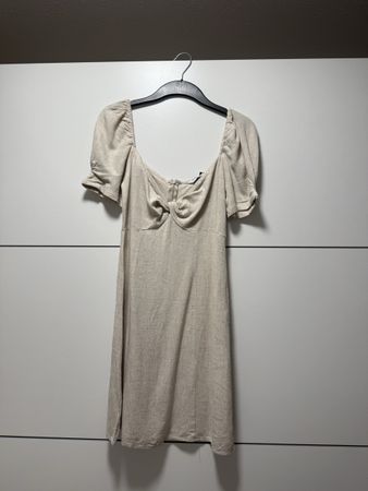 Stradivarius Linen Blend Mini Dress