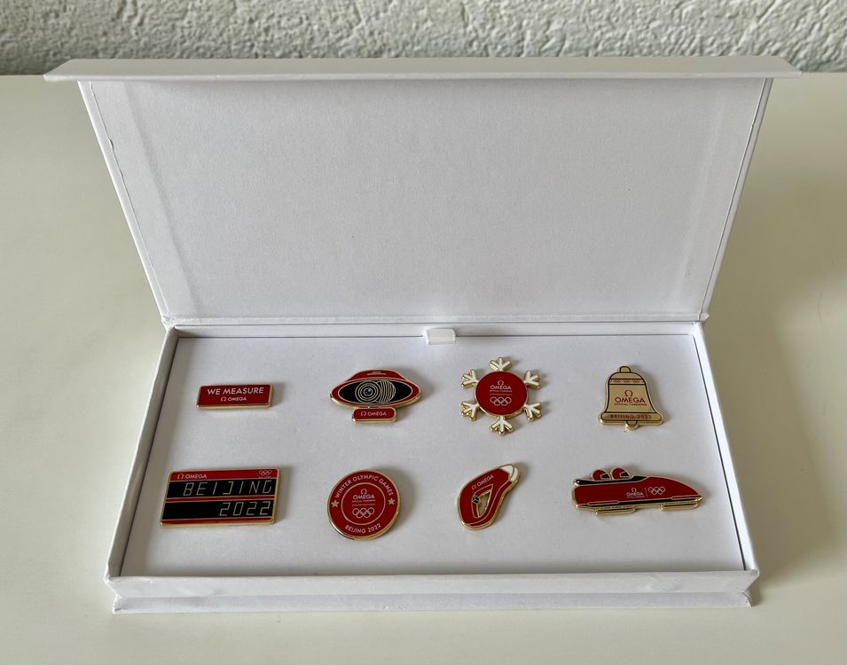 🔥 Rare set de 8 pin’s Omega neuf pour les JO de Pékin 2022 (Neu und ...