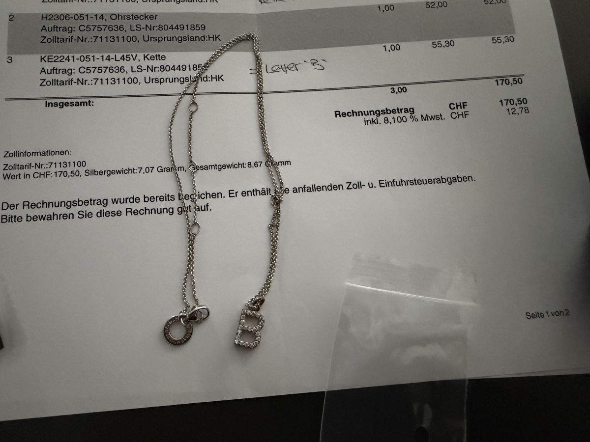 Thomas Sabo Ketten: Thomas Sabo Kette mit B-Buchstabe neuwertig – Gebraucht aus Therwil von as_good_as_new 2