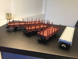Modelleisenbahn 4 FLACHWAGEN MÄRKLIN