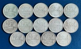 14 x 5 Fr. Silbermünze, Landesausstellung Zürich 1939 Top!