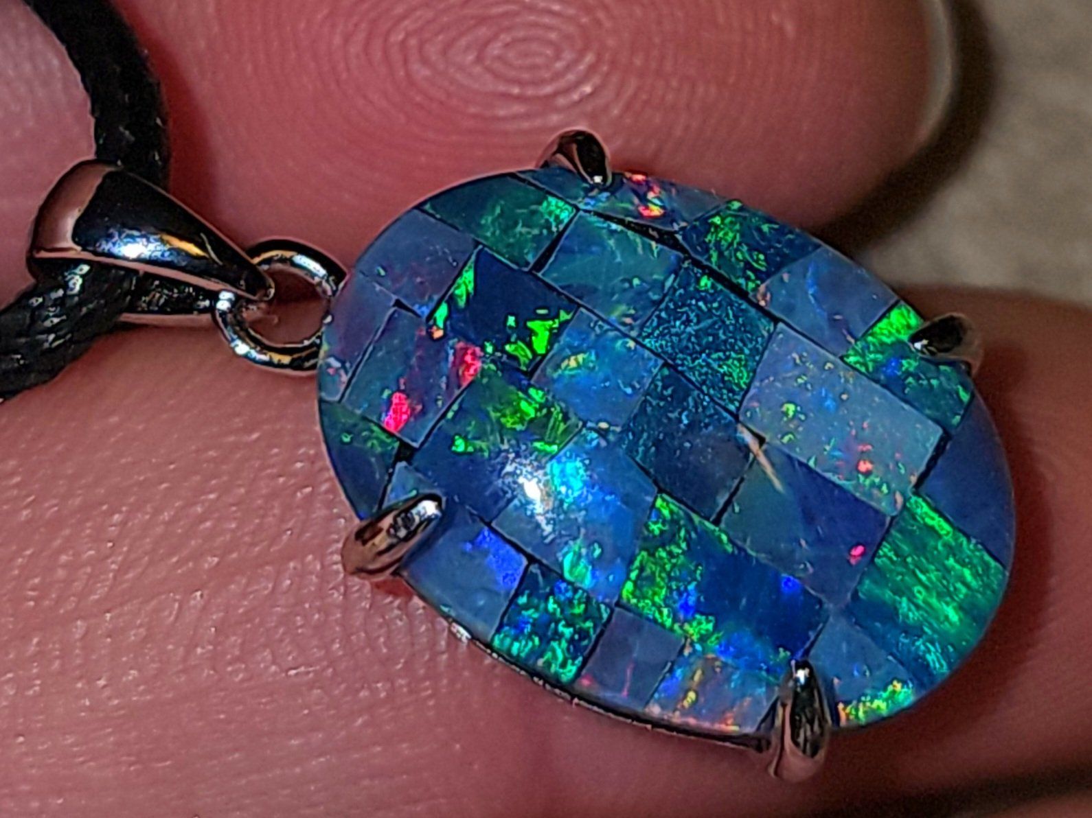 Ciondoli: Silber-Anhänger mit Australischer Opal Mosaik Triplette – Nuovo e nell'imballaggio originale da Uerkheim venduto da Winwinner 1