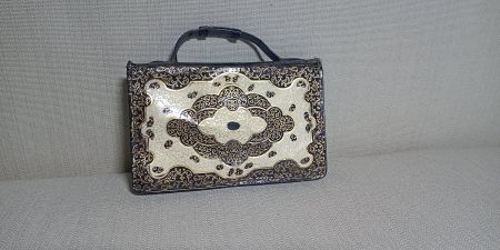 Antike mini Leder Handtasche Clutch Portemonnaie