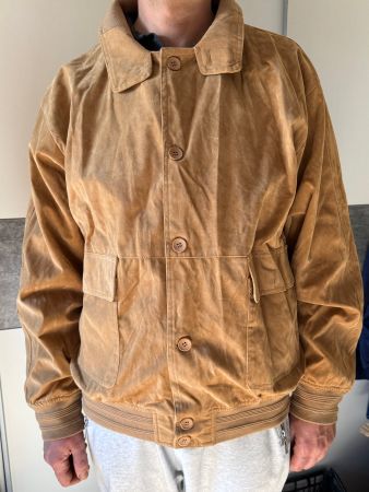 Veste en daim camel vintage - Idéale pour l'automne!
