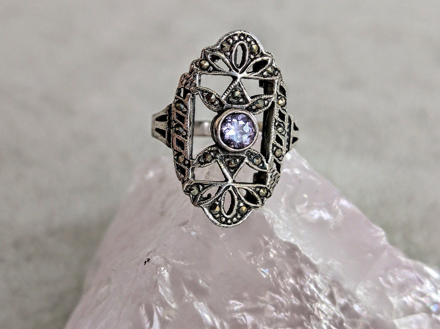 Anelli: Ring Silber 925 mit lila Stein – Usato da Istighofen venduto da Ringparadies