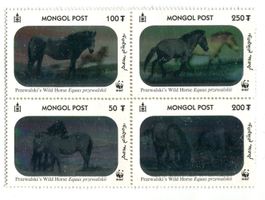 Briefmarken "Pferde" Hologramm. Mongolei