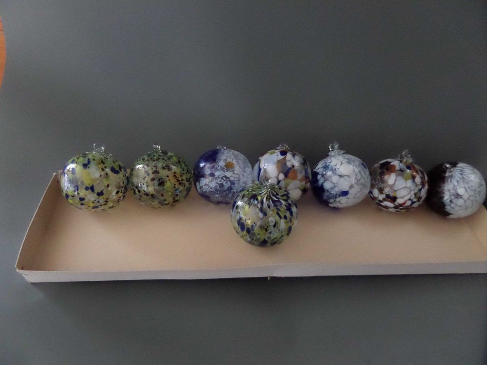 8 boules de Noël Verre Soufflé (Murano?) Kaufen auf Ricardo