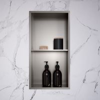 Wandnische Edelstahl mit Glastablar 60x30