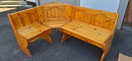 Eckbank Holz, Kiefer mit Stauraum L-Form, 160 x 120 cm