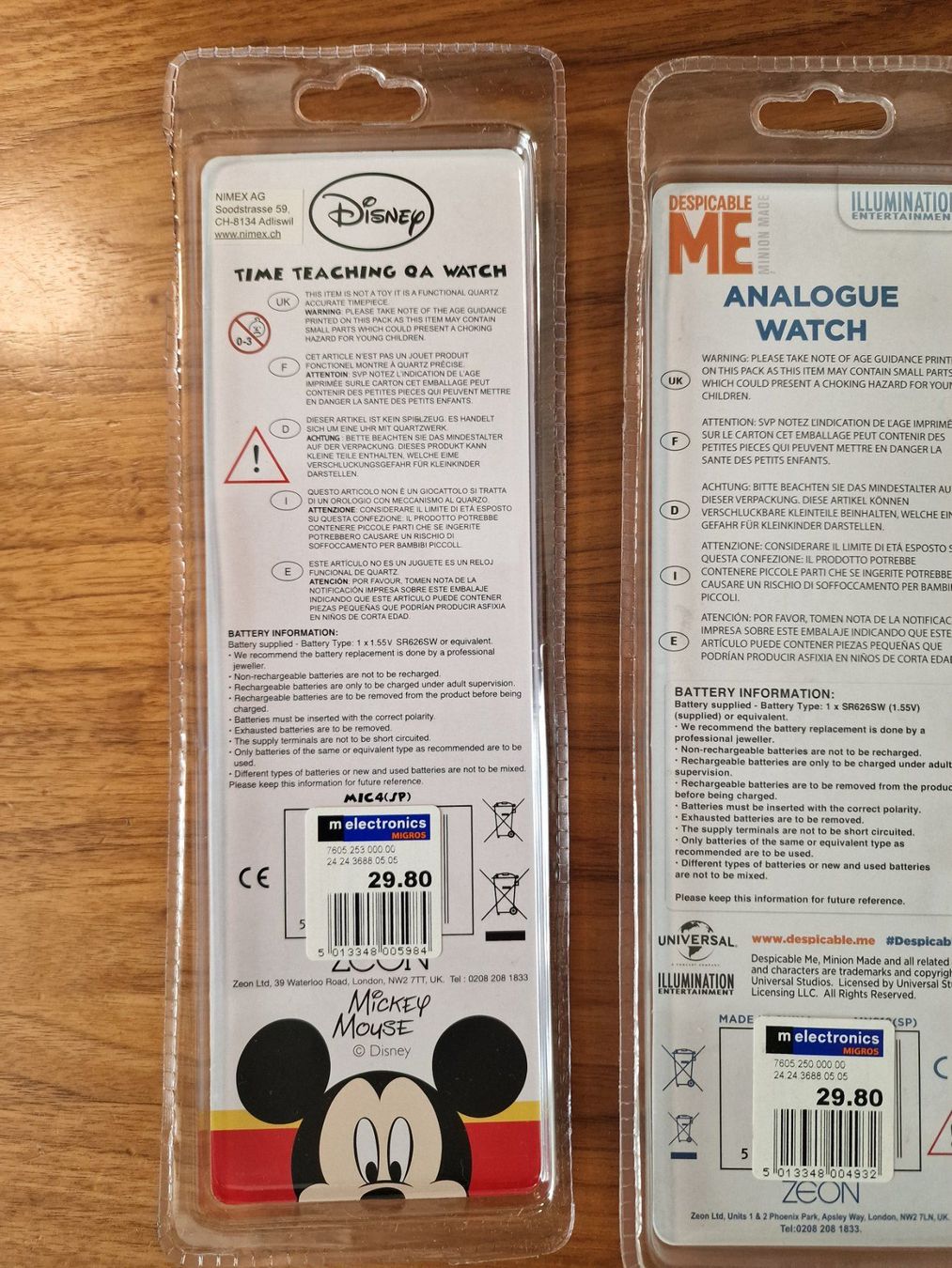 Orologi: Kinder-Uhren im Set: Star Wars, Minions, Mickey, Neu & OVP – Nuovo e nell'imballaggio originale da Zürich venduto da Allerlei_Shop 7