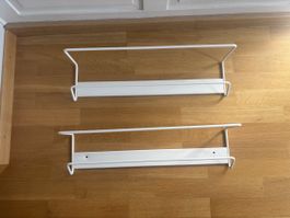 2 Schuhregal Wandmontage Metall weiss gebraucht