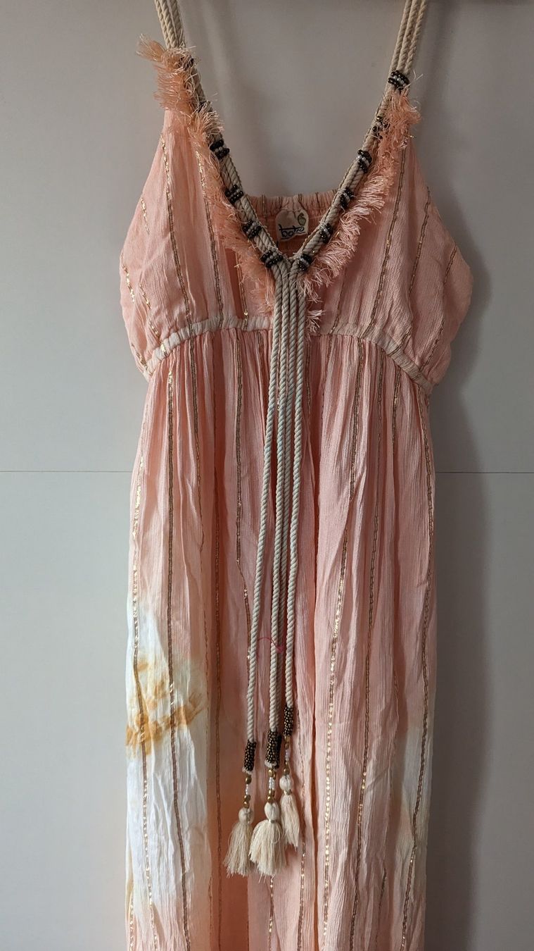 Kleider: Boho Kleid fabrikneu mit Glitzer, Kordeln, Batik, onesize – Neu und originalverpackt aus Belp von Sunny132