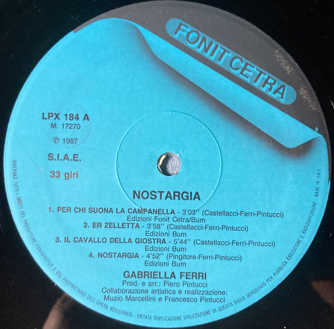 Dischi in vinile: GABRIELLA FERRI - NOSTARGIA – Usato da Poliez-Pittet venduto da Newtown-Records 3