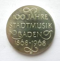 Silber-Medallie 100 Jahre Stadtmusik Baden 1868-1968