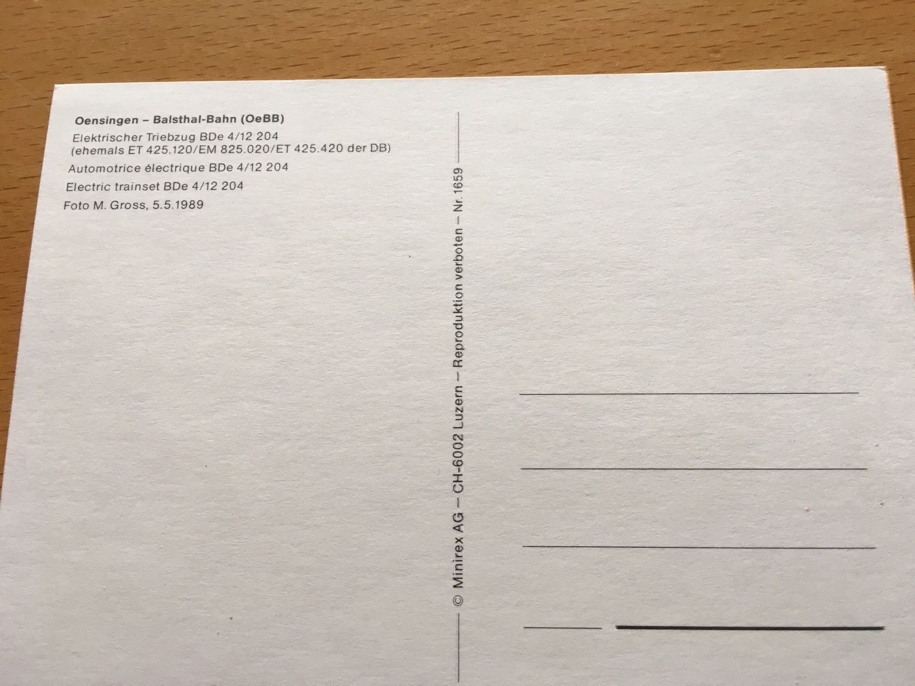 Ansichtskarten: Postkarten Set OeBB – Gebraucht aus Balsthal von Katzenfan99 4