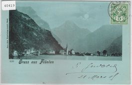 Gruss aus Flüelen - Mondschein-Litho